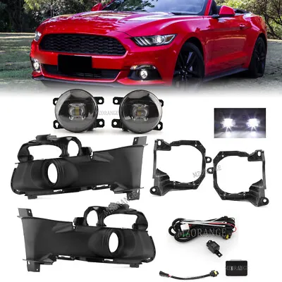 $119.60 • Buy Front Fog Light Lamps+Cover Harness Wiring Switch Set For Ford Mustang 2015-2017