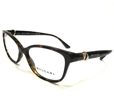 Bvlgari Eyeglasses Frames 4128-B 504 Brown Tortoise Gold Crystals 54-16-140 • $299.17