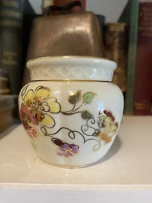 Zsolnay Hungary Ceramic Handpainted Vase With Flowers Butterfly Gold 1064/40/026 • $25