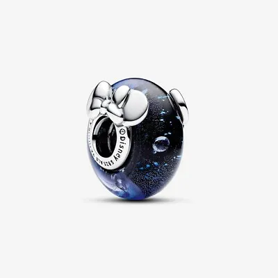 *BRAND NEW* Pandora Disney Mickey & Minnie Mouse Blue Murano Charm 792958C01 • $57