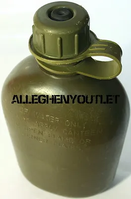 USGI US Army Military 1 QUART Hard Rigid Plastic 1QT CANTEEN OD W NBC CAP FAIR • $6.55