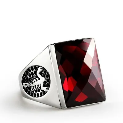 Scorpion Men's Ring Natural Stone In 925 Sterling Silver • $139