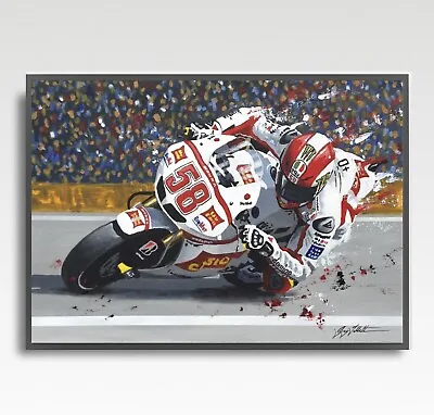 MARCO SIMONCELLI  MotoGP Print From Painting By Greg Tillett Poster Wall Art • $24.85