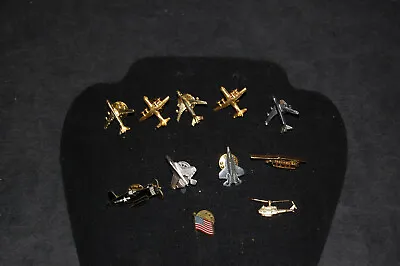 Vintage Lapel Pin Lot Of Aircraft Jets Helicopters Boeing 727 747 F-4U Corsair  • $24.99