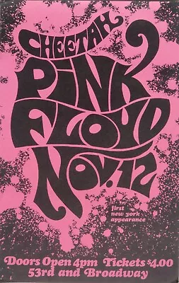 $17.41 • Buy PINK FLOYD 1st NEW YORK CITY CONCERT POSTER FROM 60's U.S. TOUR (REPRODUCTION)