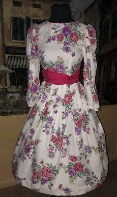 NWT Picture Me Full Skirt White Floral Party Dress Vintage 80’s Size 9 • $21.99