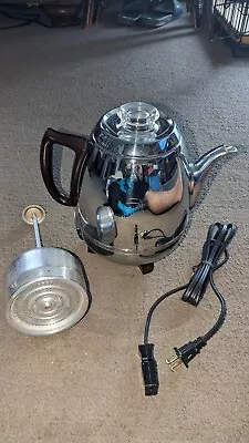 Vintage G E Automatic Coffee Maker Pot Belly Percolator 33P30 Chrome  • $69.99