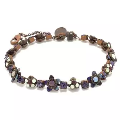 Auth Michal Negrin - Bronze Purple Multi Hardware Rhinestones Bracelet • $86