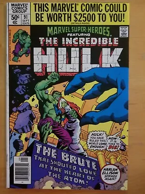 MARVEL SUPER-HEROES #91 Incredible HULK (1980 MARVEL Comics) Very Nic Comic Book • $7