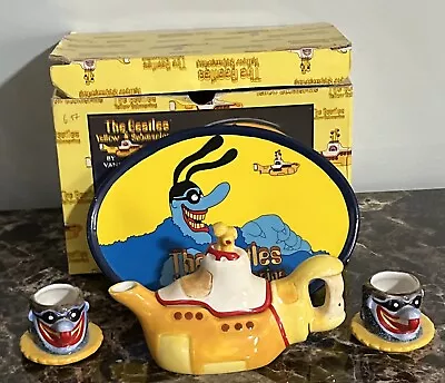 Vtg Vandor Beatles Yellow Submarine 5-pc Mini Handmade China Tea Set! • $50