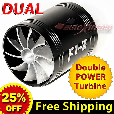 For FORD Air Intake Dual Fan TURBO Supercharger Turbonator Gas Fuel Saver BLACK • $26.40