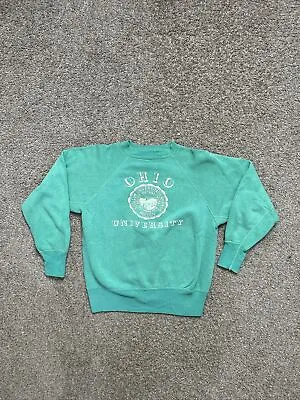 Vintage 50s 60s Ohio University Bobcats Crewneck Sweatshirt Raglan • $225