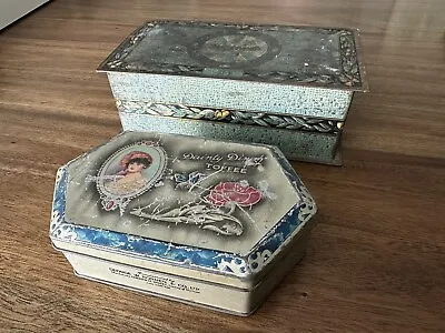 (2) VTG Candy Tin Box Lot Woodward's Inner Circle Candies & Dainty Dinah Toffee • $24.95