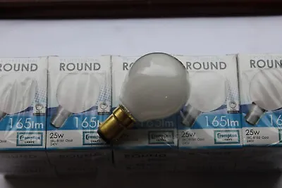 Pack 10 X Crompton 25w G45 SBC B15 Incandescent Golfball Lamps Bulbs Opal Glass • £7.34