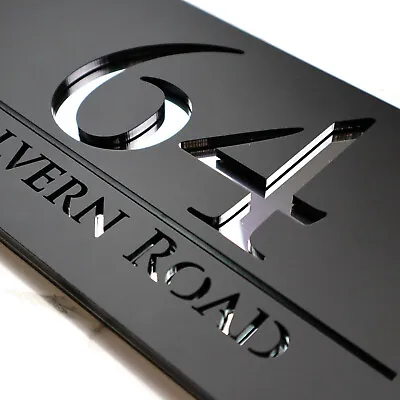 Custom Door Signs House Numbers Matt Black House Name Numbers Address Plaques • £11.99