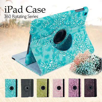 Flower 360 Rotating Case Cover For IPad 10 9 8 7 6 5 4 3 2 Mini Air 5th 6th Gen • $9.44