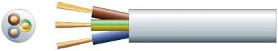 Mercury 3 Core Round Mains PVC 3 X 40/0.2mm 13A 7.8mm White 100m • £152