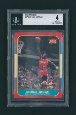 1986-87 Fleer Michael Jordan ROOKIE RC #57 BGS 4 VG-EX GOAT ICONIC CARD • $2799.99