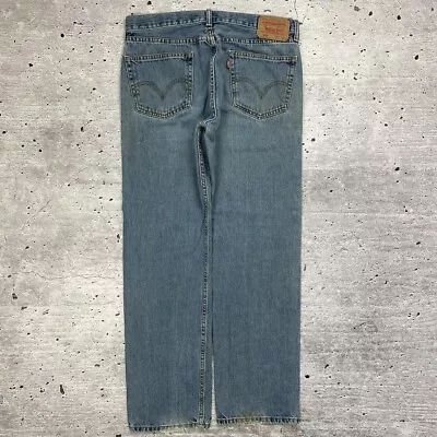 Vintage LEVI’S 505 Jeans Straight Leg Blue Denim 33W X 32L • £10