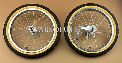 16  Chrome Heavy Duty 28 Spoke Bike Wheel Set W/gum Wall 1.75 Bmx Comp Iii Tires • $182.95