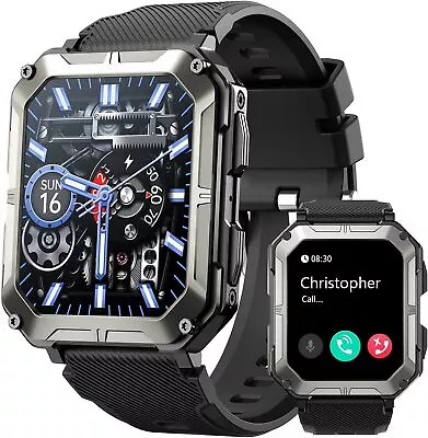 Military Smart Watches For Men(Answer/Dial) 1.83''Rugged Health Fitness Tracker • £35.99