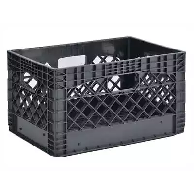 New Juggernaut Storage 24QT Plastic Heavy-Duty Milk Crate Black • $18.02