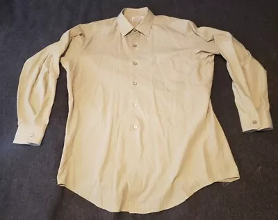 Vintage Creighton US Military Dress Shirt White Mens Official Uniform Khaki • $11.99