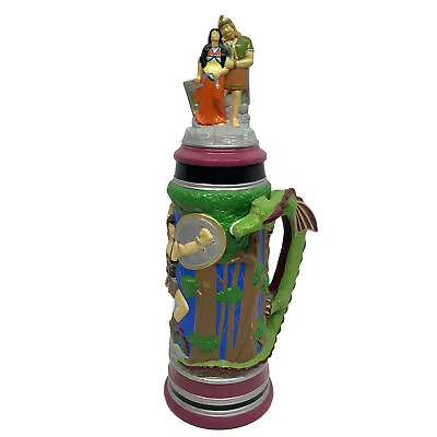 George And The Dragon Ceramic Beer Stein Viking Warrior Huge 18.5” Vintage 70’s • $75