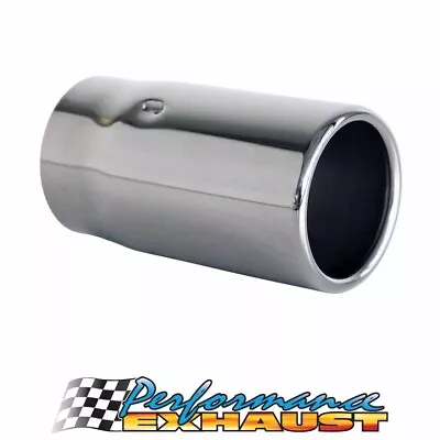 Straight Cut Rolled In STAINLESS Exhaust Tip - 2.5  Inlet - 2.75  Out (5  Long) • $20