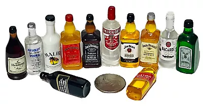 Barbi Dollhouse Miniature Drink Mini Beer Alcohol Liquor Bottle Mix Lot 👻🧲12pc • $14.97