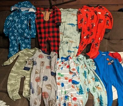 Lot Of 9- By Carter's Fleece Footed One-Piece Pajamas With Feet One Piece 2T • $15