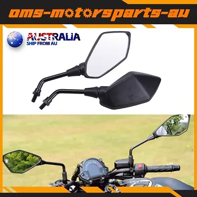 Universal Motorcycle Rearview Side Mirrors For Honda Grom Suzuki Black 10mm • $20.66