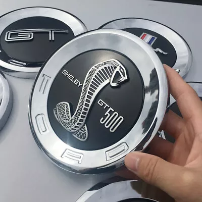 Chrome Black Decklid Emblem 5.9'' Round Trunk Badge For Mustang SHELBY GT500 • $24.94