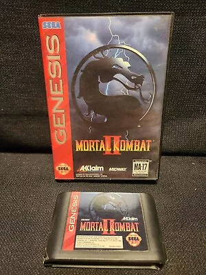 Mortal Kombat II 2 Sega Genesis 1994 Acclaim W/ Case SEE DESCRIPTION Ships Free • $15.99