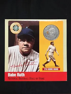 1990 HOF Legends Of Baseball 500 HR Club Babe Ruth Pure (.999) Silver Coin • $49.99