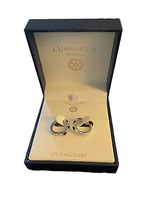 Lumineux Designs Sterling Silver SS Sapphire And Clear Earring Set • $21