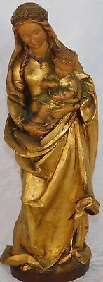 Vintage Anri Virgin Mary Madonna Jesus Wood Carved Figurine Statue 9 5/8  • $31