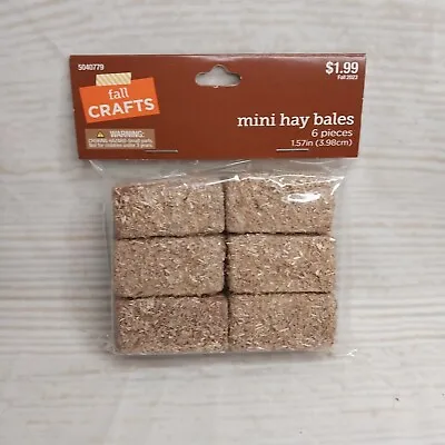 New! 6 Mini Hay Bales Straw Fall Farmhouse Autumn Halloween Decor Tier Trays  • $1.99