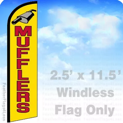 MUFFLERS - WINDLESS Swooper Feather Flag Banner Sign 2.5x11.5' - Yf • $24.95