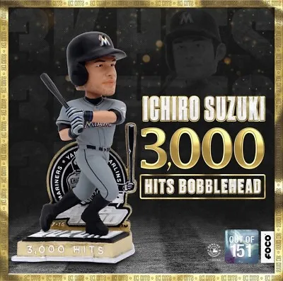 Ichiro Suzuki Miami Marlins 3000 Hits Bobblehead #/151 • $275
