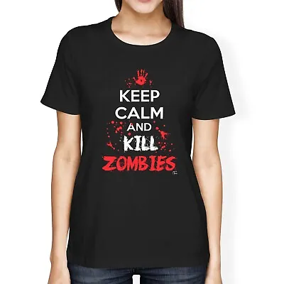 1Tee Womens Loose Fit Keep Calm And Kill Zombies T-Shirt • £7.99