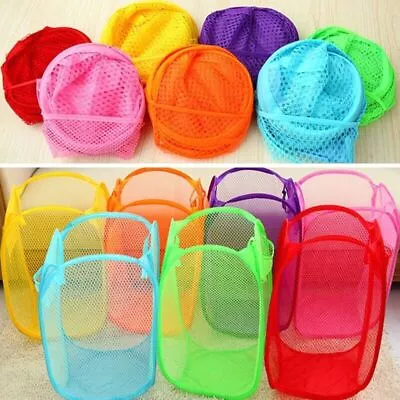 Laundry Bag Pop Up Washing Foldable Laundry Basket Bag Mesh Hamper Storage UK • £3.29