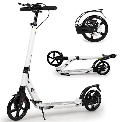 Folding Kick Scooter Big Wheels Adjustable Handlebar Height Adults Teens Gift • £79.99