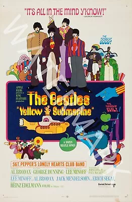 The Beatles - Yellow Submarine Theatrical Poster - 1968 Vintage Music Poster • $29.95