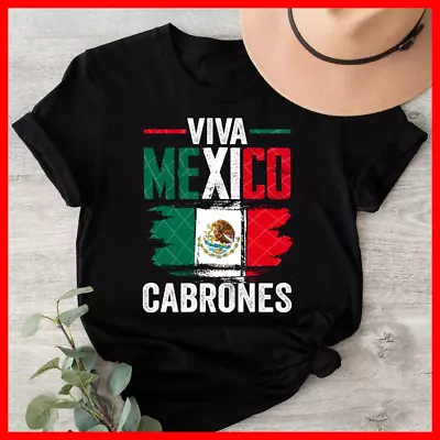 Viva Mexico Cabrones Mexican Flag T-Shirt Size S-5XL • $19.99