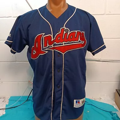 Vintage Cleveland Indians Sz 44 Russell Jersey  Diamond Collection Made USA • $69.99