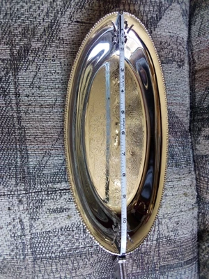 $16.99 • Buy Vintage KROME KRAFT FARBER BROS NEW YORK Oval Serving Platter Tray