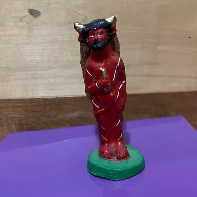 Vintage Red Devil Clay Ornaments Handmade Mexican Folk Art Tall Figure • $24.99
