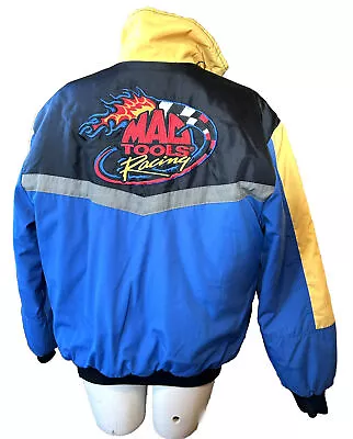 MAC Tools Motorsports Racing Jacket Coat Blue Yellow Puffer Vintage Swingster S • $34