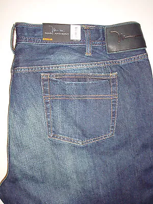 MARC ANTHONY DARK INDIGO Blue JEANS SLIM Fit STRAIGHT LEG 44X34 NEW • $39.99